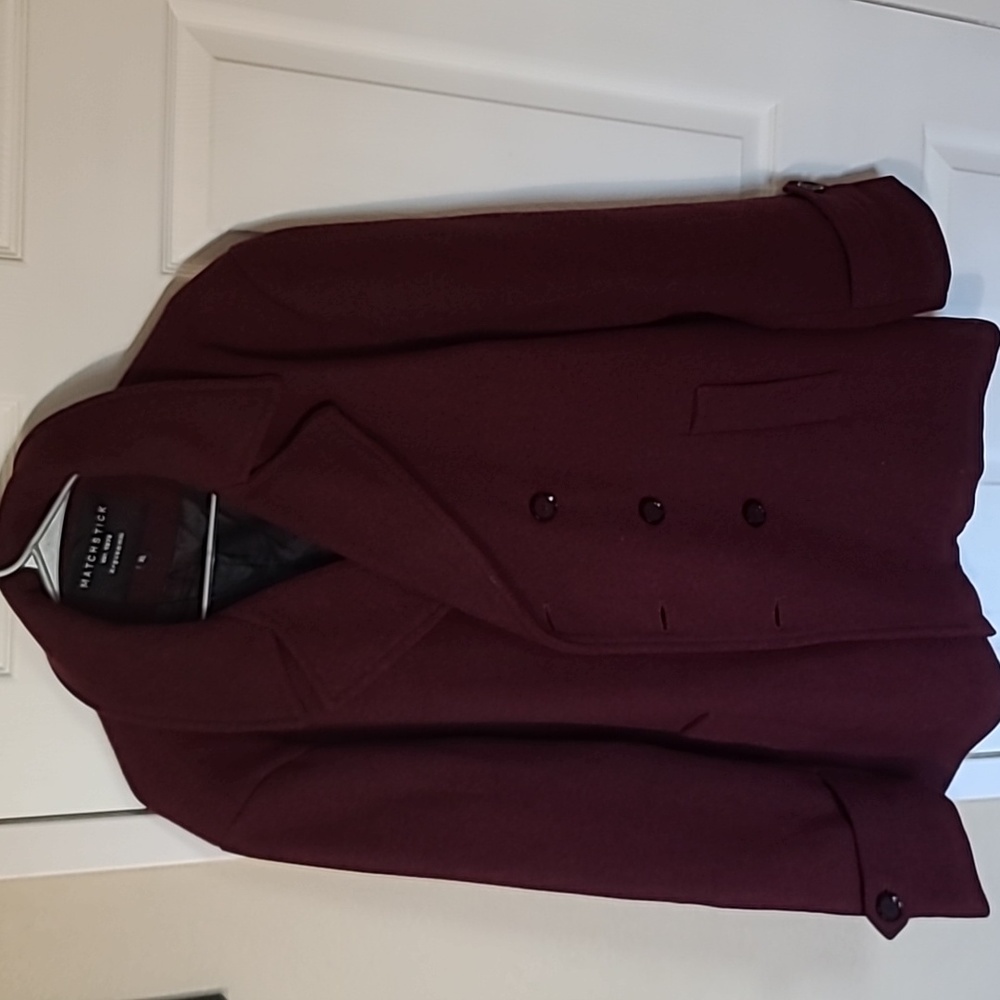 Maroon wool pea coat